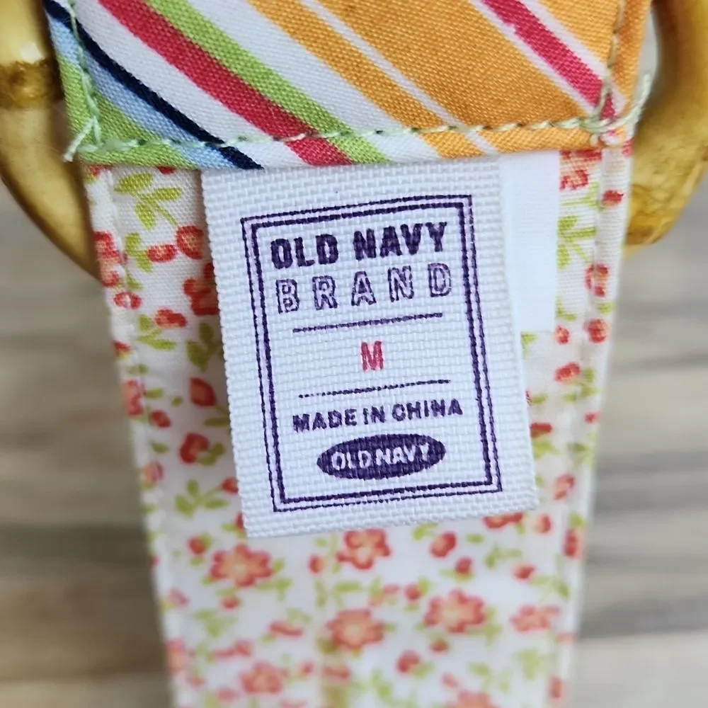 🔺️Old Navy Reversible Fabric & Wood Belt Medium